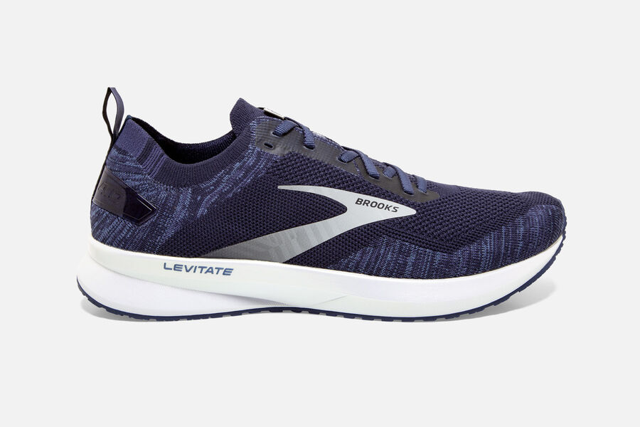 Brooks Levitate 4 Road Running Shoes Mens - Navy/Grey/White - CRXGS-1298